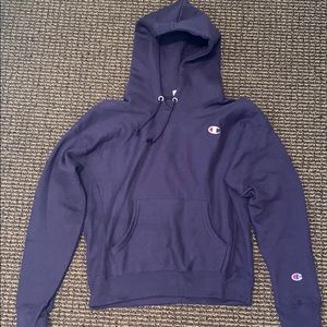 New Damaged Champion Reverse Weave Hoodie Navy Blu